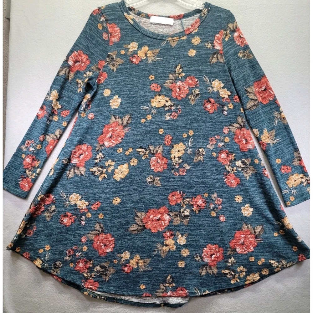 Love Kuza Floral Heavy Knit Dress  Made In USA‎ Womens Size Small Cottagecore